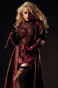 Red Passion Sheer Black Stockings with Ornate Berry Embroidery – Black Secret Collection