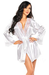 Beauty Night BN6672 Sherie Peignoir White – Luxury Satin and Lace Lingerie Set