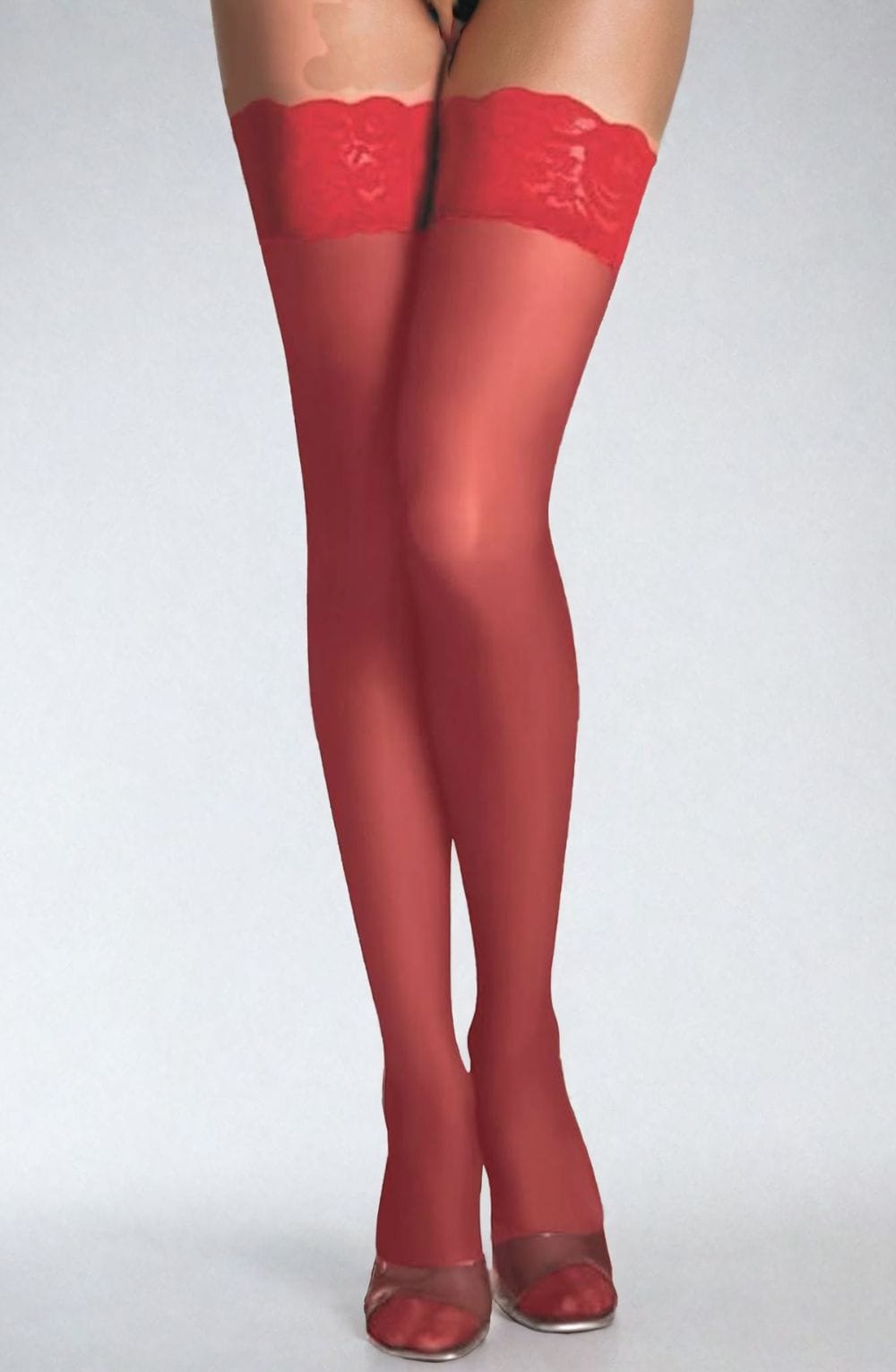 YesX YX862 Red Floral Lace Hold Ups – Elegant Lingerie Stock Line