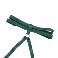 YesX YX873 Green Velvet Halter Bra & Thong Set – Seductive Cut-Out Lingerie with Gold Hardware