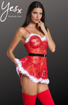 YesX YX875 Christmas Sexy Floral Red Babydoll