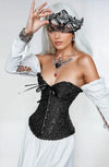 YesX YX886 Stunning Black Borcade Corset Up to 5XL
