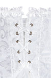 YesX YX887 Elegant White Brocade Corset with Satin Trim Up to 2XL