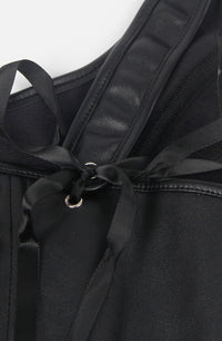 YesX YX889 Sexy Leather Look Corset Inspired Crop Top Black Up to 6XL