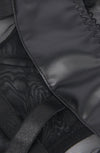 YesX YX890 Black Faux Leather Look and Mesh Bodysuit