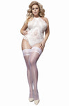 Ballerina 592 Plus Size White Bridal Hold Ups – Wedding Touch Collection