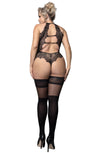 Ballerina 593 Plus Size Black Hold Ups – Elegant Lace Top Stockings