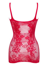 Beauty Night BN6742 Anya Red Dress Lacey Fishnet Seduction
