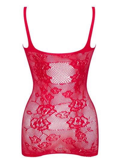 Beauty Night BN6742 Anya Red Dress Lacey Fishnet Seduction