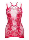 Beauty Night BN6742 Anya Red Dress Lacey Fishnet Seduction