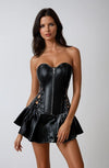 YesX YX897 Faux Leather Corset and Skirt