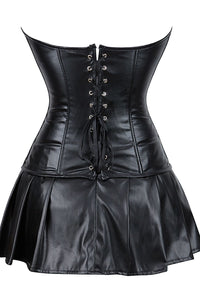 YesX YX897 Faux Leather Corset and Skirt